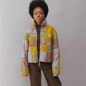 Urban Outfitters Multicolor Patchwork Puffer Jacket